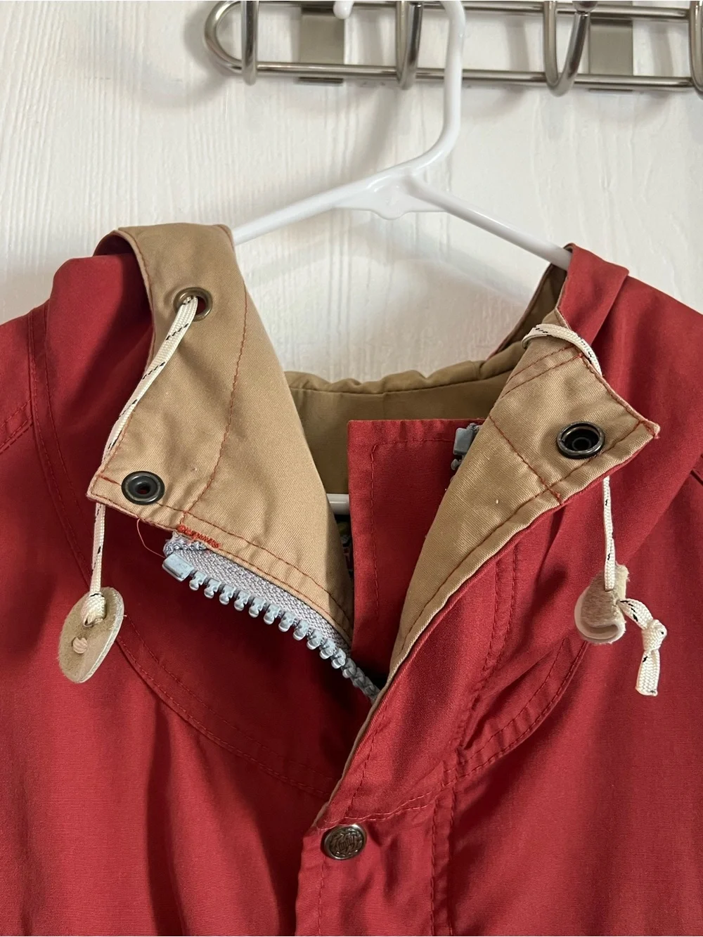 REI Natural Comfort Mountain Parka Hood Mens Size L Burnt Red/ Orange Vintage